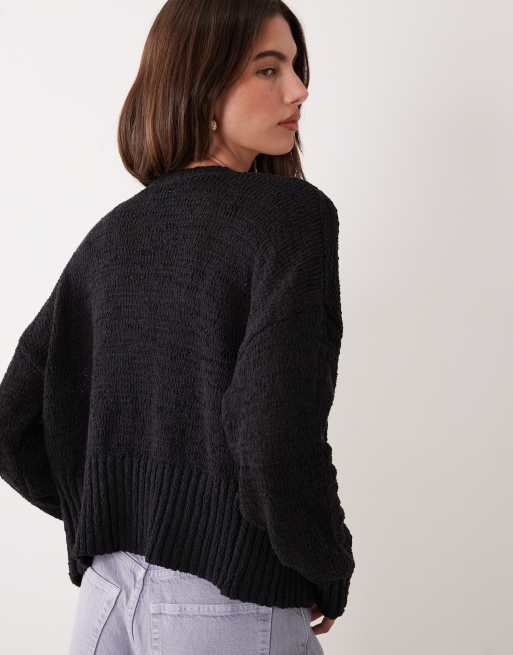ASOS DESIGN - Vest zonder sluiting van slubgaren in zwart, 4 van 4