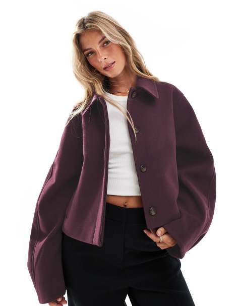 ASOS DESIGN - Veste avec col - Bordeaux - view 1