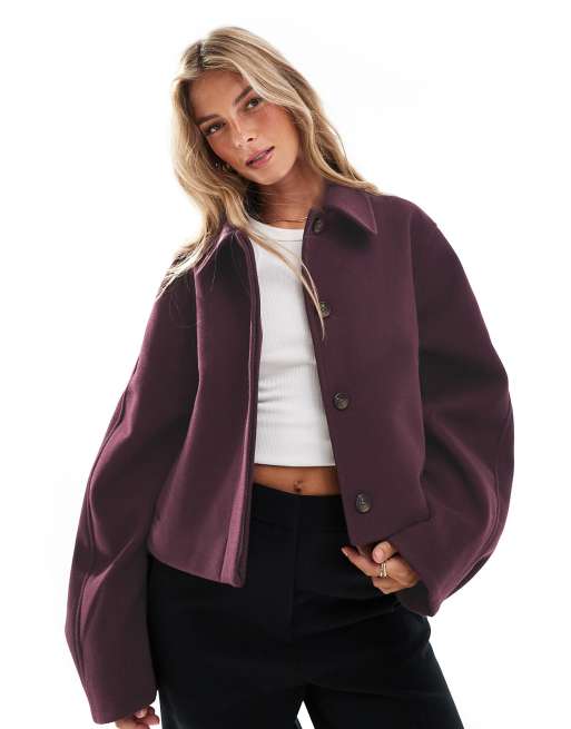 ASOS DESIGN Veste avec col Bordeaux