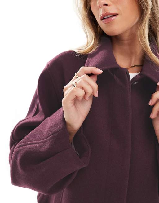 ASOS DESIGN - Veste avec col - Bordeaux, 3 de 4