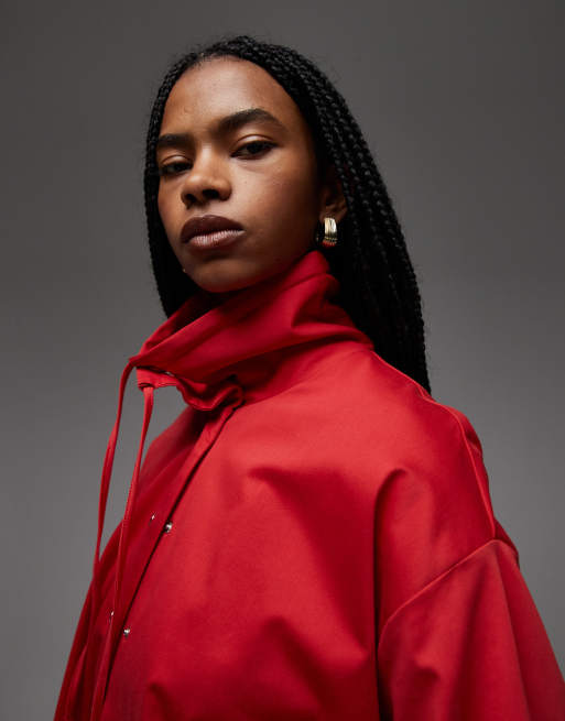 ASOS DESIGN - Veste boutonnée à col cheminée - Rouge, 3 de 4