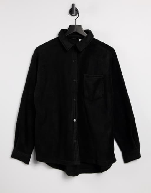 ASOS DESIGN - Veste chemise oversize en polaire - Noir