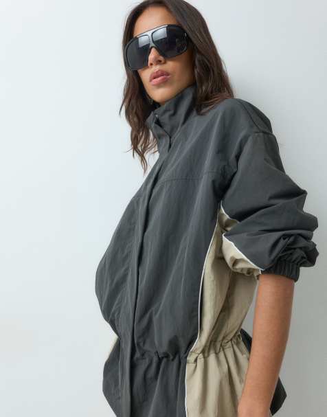 ASOS DESIGN veste cintrée color block en anthracite et crème - view 1