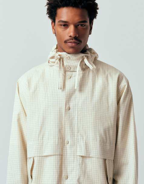 ASOS DESIGN - Veste coupe-vent oversize à carreaux - Beige - view 1
