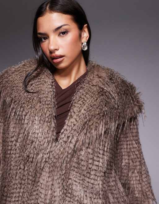 ASOS DESIGN - Veste courte en fausse fourrure - Taupe, 4 de 4