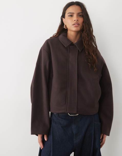 ASOS DESIGN veste courte habillée à col en chocolat - view 1