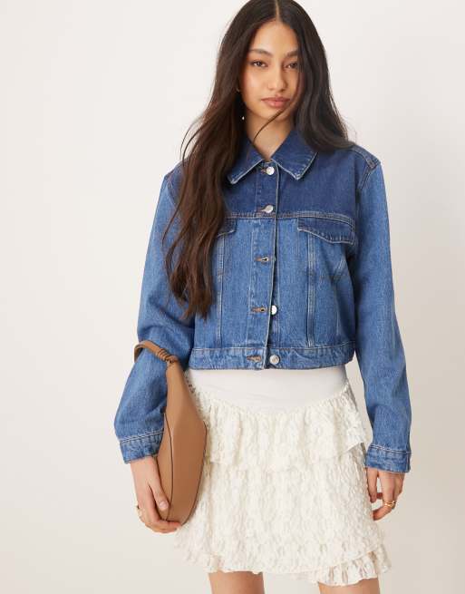 ASOS DESIGN - Veste courte style western à empiècement bicolores