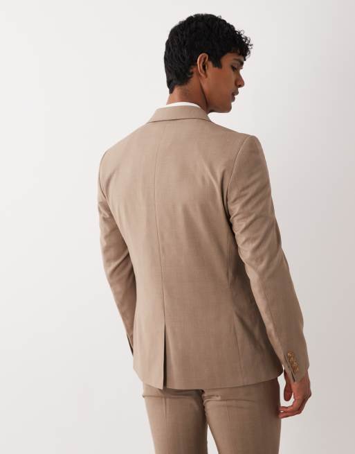 ASOS DESIGN - Veste de costume ajustée à carreaux discrets - Marron, 5 de 5