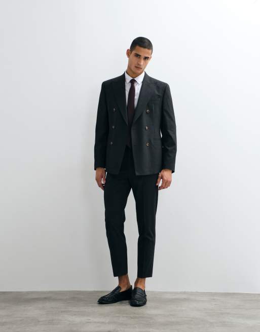 ASOS DESIGN - Veste de costume ajustée à double boutonnage - Anthracite, 4 de 5