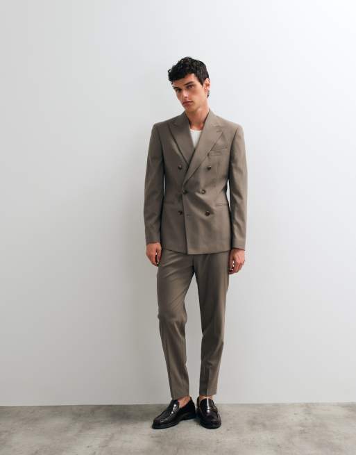 ASOS DESIGN - Veste de costume ajustée à double boutonnage - Marron, 2 de 5