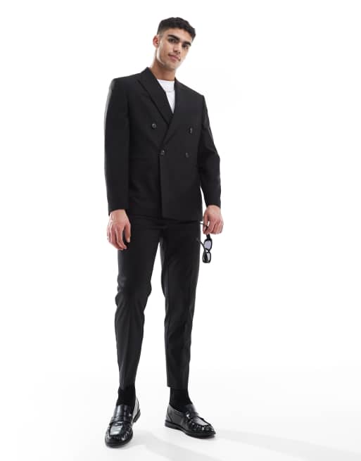 ASOS DESIGN - Veste de costume ajustée à double boutonnage - Noir, 5 de 5