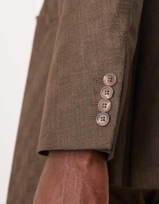 ASOS DESIGN - Veste de costume ajustée à motif damier en jacquard - Marron, 4 de 5