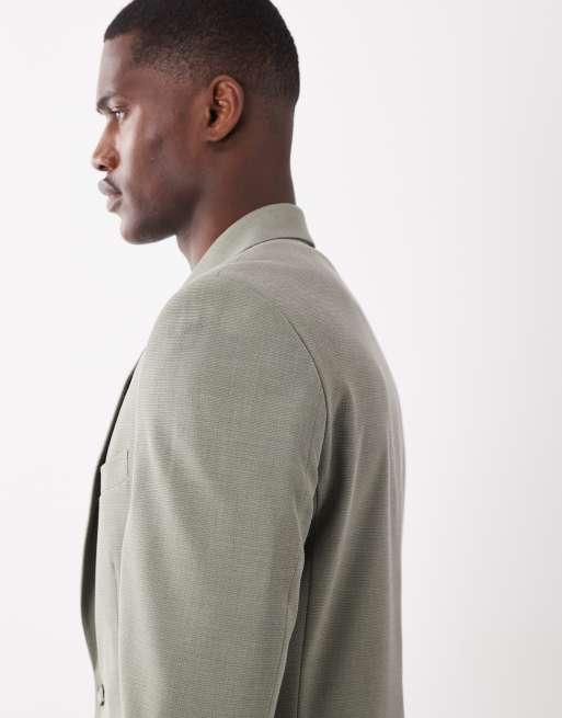 ASOS DESIGN - Veste de costume ajustée à petits carreaux - Vert clair, 3 de 5