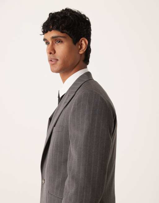 ASOS DESIGN - Veste de costume ajustée à rayures fines - Gris, 4 de 5