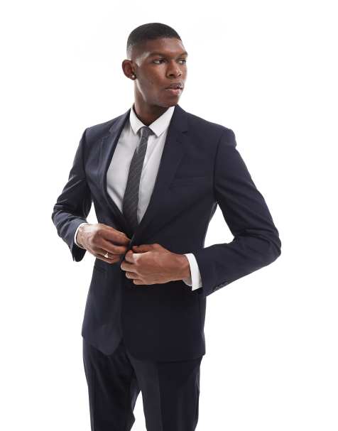 ASOS DESIGN - Veste de costume ajustée - Bleu marine - view 1