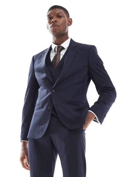 ASOS DESIGN - Veste de costume ajustée - Bleu marine - view 1