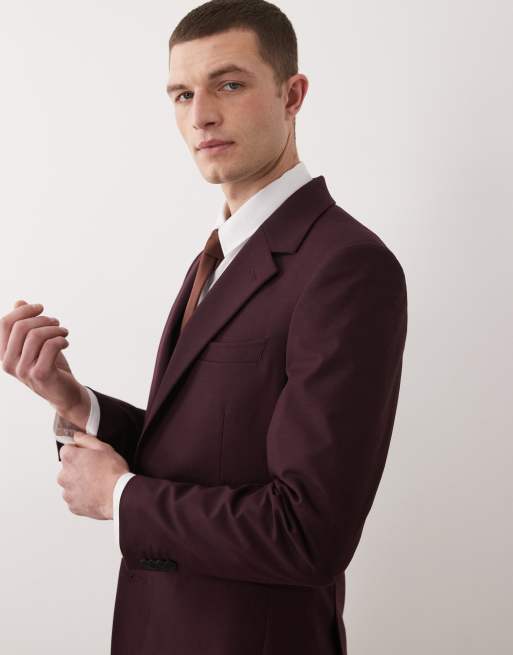 ASOS DESIGN - Veste de costume ajustée - Bordeaux, 4 de 5