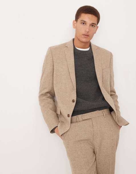ASOS DESIGN - Veste de costume ajustée en laine mélangée - Taupe - view 1