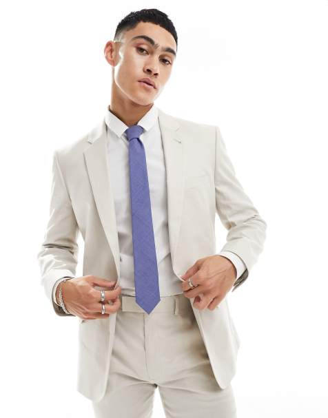 ASOS DESIGN - Veste de costume ajustée en lin - Taupe - view 1