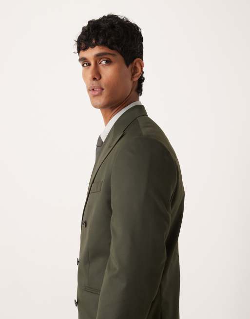 ASOS DESIGN - Veste de costume ajustée en sergé - Vert foncé, 4 de 5