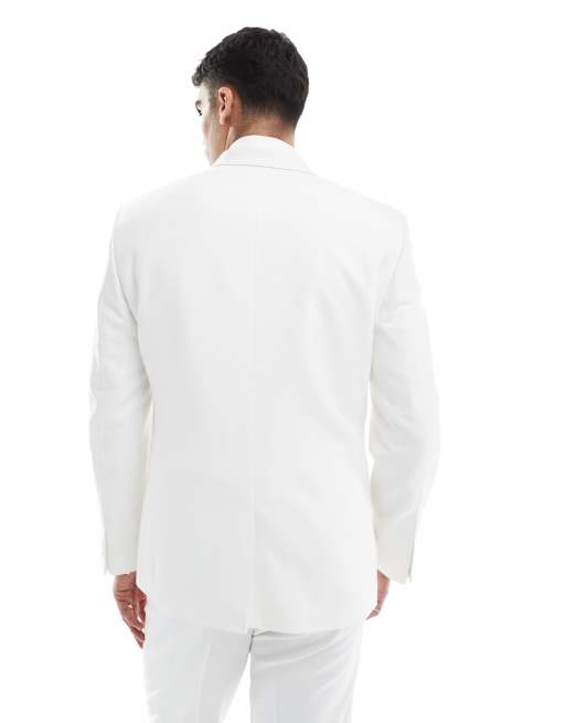 ASOS DESIGN - Veste de costume ajustée en tissu texturé - Blanc, 3 de 5