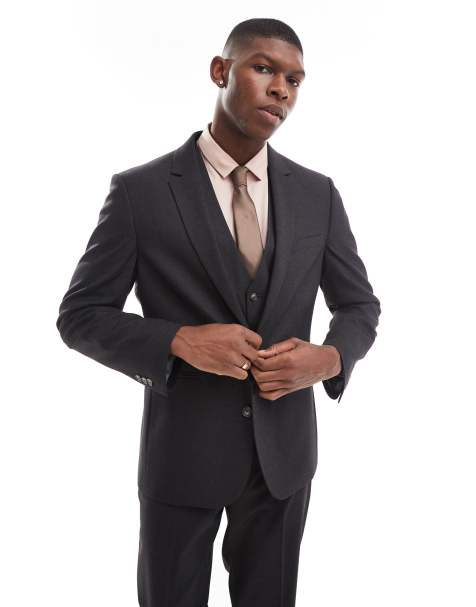 ASOS DESIGN - Veste de costume ajustée - Gris anthracite - view 1