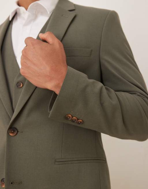 ASOS DESIGN - Veste de costume ajustée - Kaki, 3 de 5