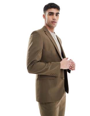ASOS DESIGN - Veste de costume ajustée - Marron