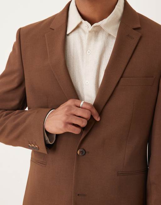 ASOS DESIGN - Veste de costume ajustée - Marron, 5 de 5