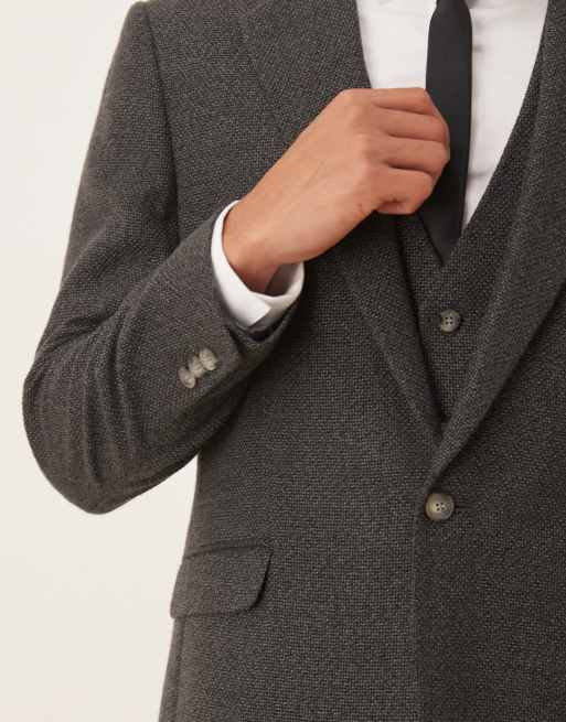 ASOS DESIGN - Veste de costume ajustée micro-texturée - Gris, 4 de 5