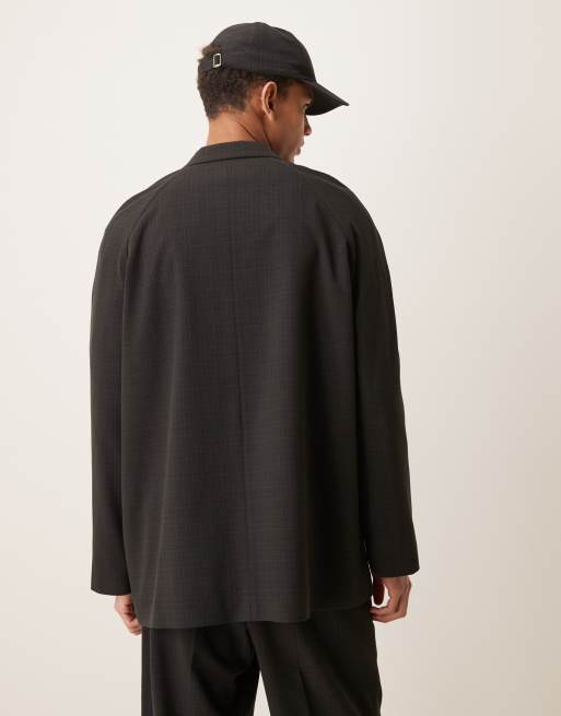 ASOS DESIGN - Veste de costume ample à petits carreaux - Noir, 3 de 5