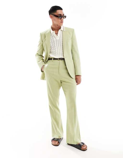 ASOS DESIGN - Veste de costume cintrée en laine mélangée - Vert sauge