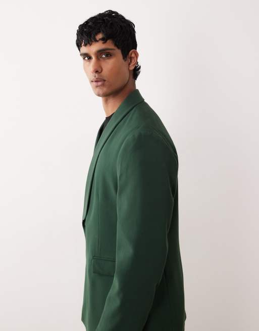 ASOS DESIGN - Veste de costume classique croisée à double boutonnage - Vert foncé, 4 de 5