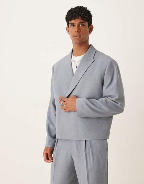 ASOS DESIGN - Veste de costume coupe carrée à double boutonnage - Bleu - view 1