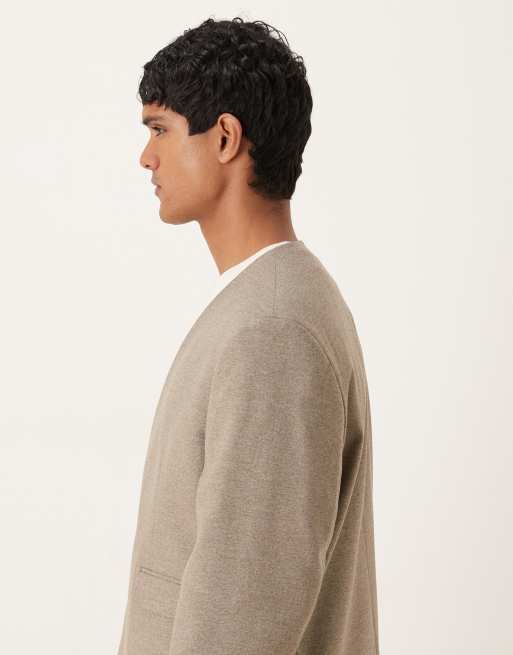 ASOS DESIGN - Veste de costume coupe carrée sans col - Galet, 4 de 5