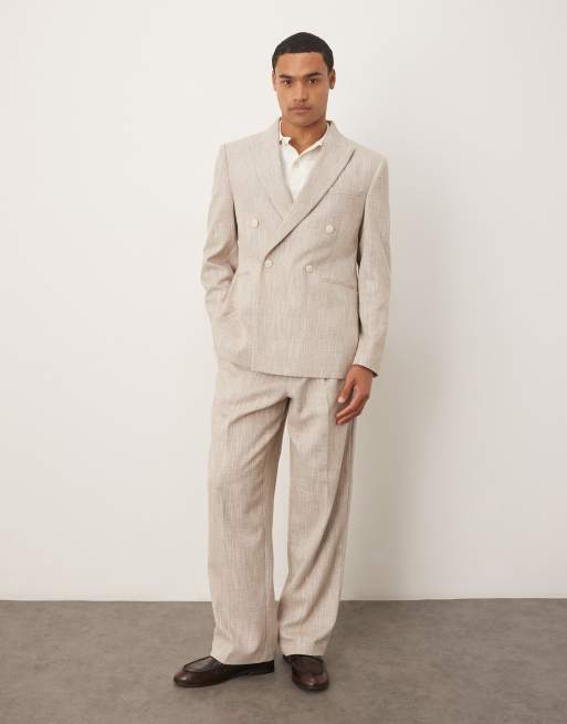 ASOS DESIGN - Veste de costume coupe classique à boutonnage croisé - Beige moucheté, 2 de 5