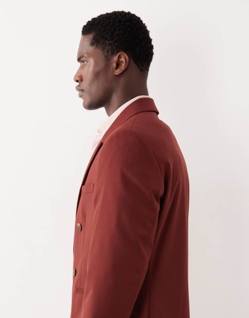 ASOS DESIGN - Veste de costume coupe classique à double boutonnage - Bordeaux, 4 de 5