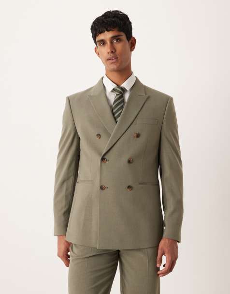 ASOS DESIGN - Veste de costume coupe classique à double boutonnage - Kaki - view 1