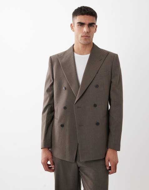 ASOS DESIGN - Veste de costume coupe classique à double boutonnage - Kaki - view 1