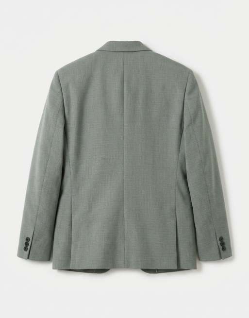 ASOS DESIGN - Veste de costume coupe classique en tweed de laine mélangée - Vert sauge, 7 de 9