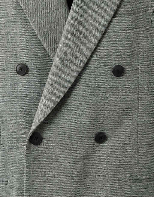 ASOS DESIGN - Veste de costume coupe classique en tweed de laine mélangée - Vert sauge, 9 de 9