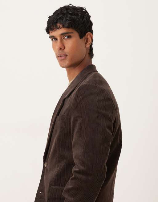 ASOS DESIGN - Veste de costume coupe classique en velours côtelé de coton - Marron, 4 de 5