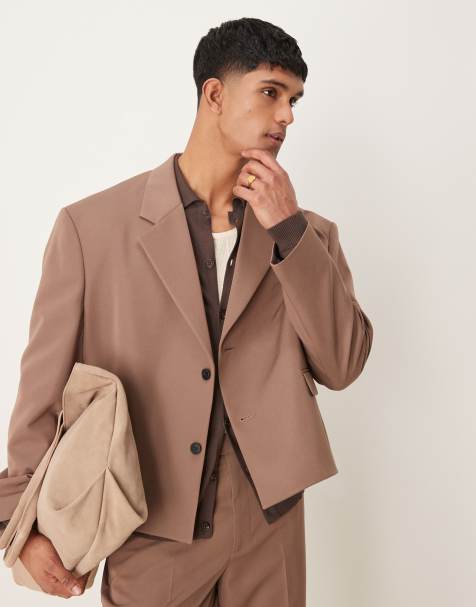ASOS DESIGN - Veste de costume courte oversize - Marron - view 1