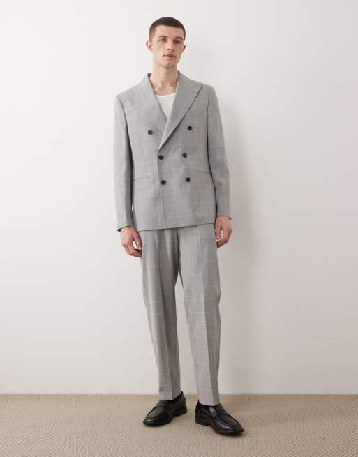 ASOS DESIGN - Costume croisé coupe classique à carreaux Prince de Galles - Gris, 2 de 2
