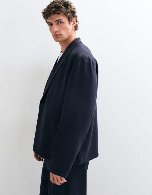 ASOS DESIGN veste de costume croisée stretch à effet cache-cœur en marine, 4 de 5