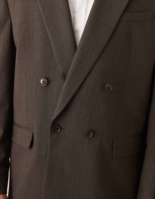 ASOS DESIGN - Veste de costume décontractée à épaules carrées et rayures discrètes - Marron, 5 de 5