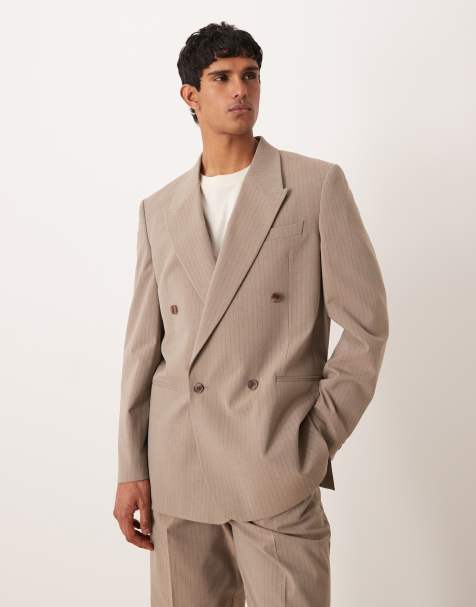 ASOS DESIGN - Veste de costume décontractée à épaules marquées - Neutre à fines rayures - view 1