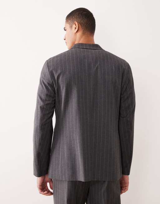 ASOS DESIGN - Veste de costume décontractée à fines rayures - Anthracite, 3 de 5