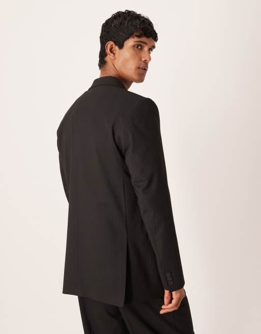 ASOS DESIGN - Veste de costume décontractée à fines rayures métallisées - Noir, 3 de 5