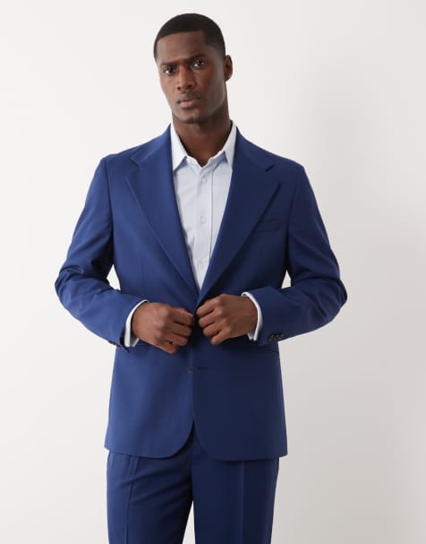 ASOS DESIGN - Veste de costume d'été coupe ajustée en laine - Bleu marine - view 1